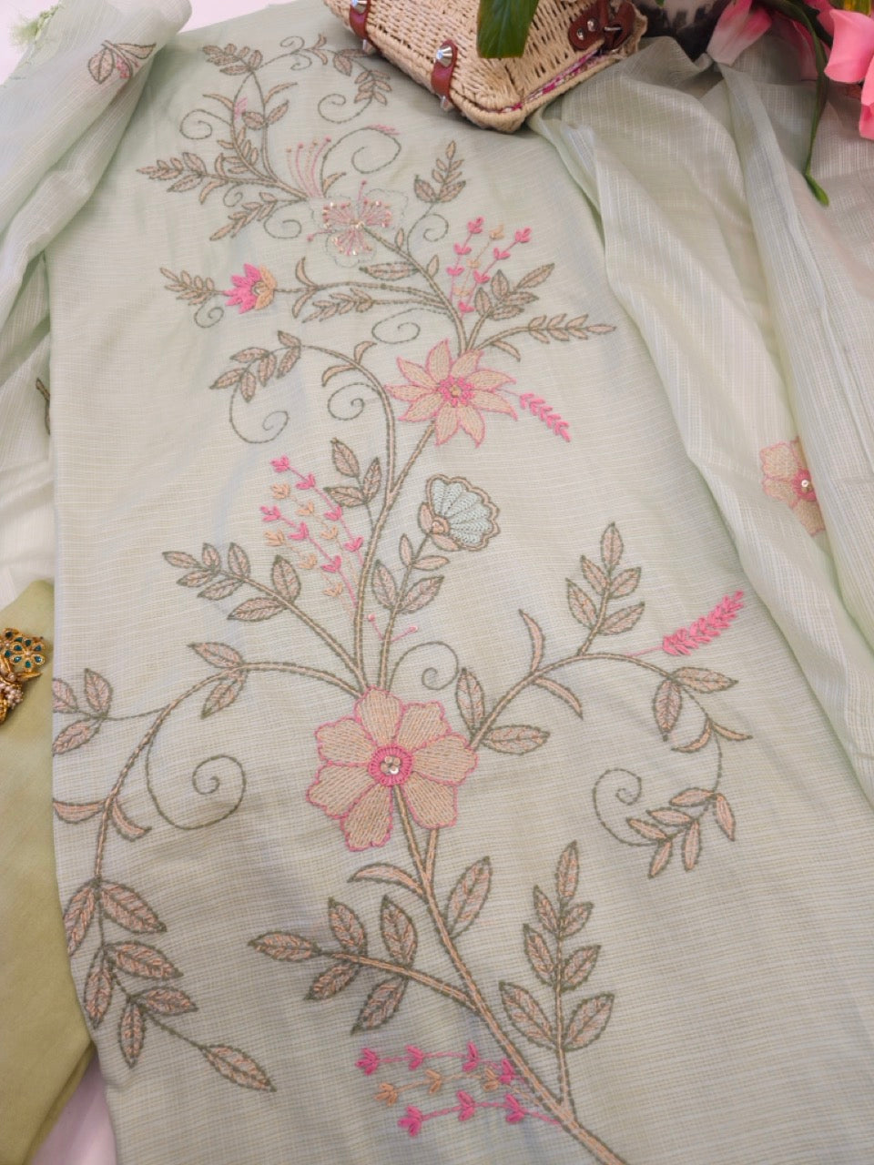 Sage Green Katha Kota Suit