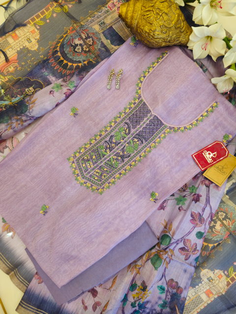 Violet Katha Organza Suit Set