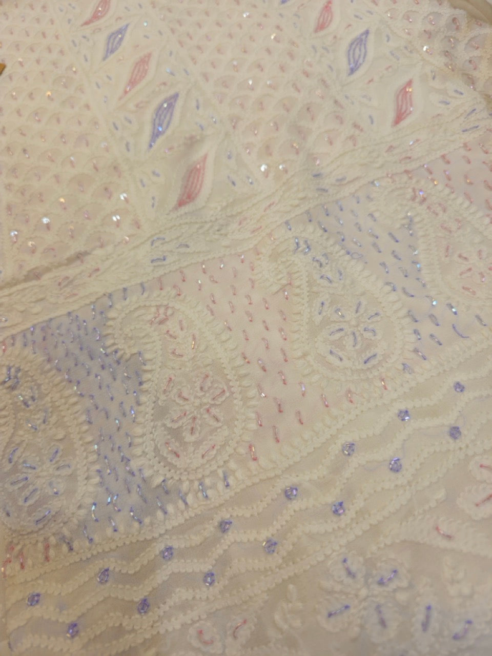 White Pure Georgette Chikankari Suit